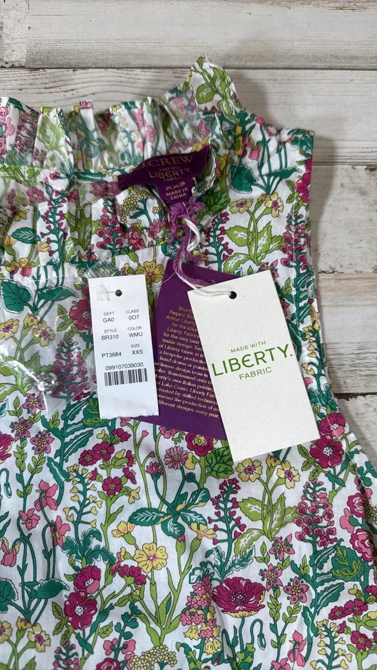 NWT J Crew Liberty Of London XXS