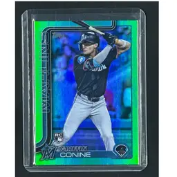 2025 Topps #447 SN,RC #/99 Griffin Conine Green Rainbow Foil Miami Marlins
