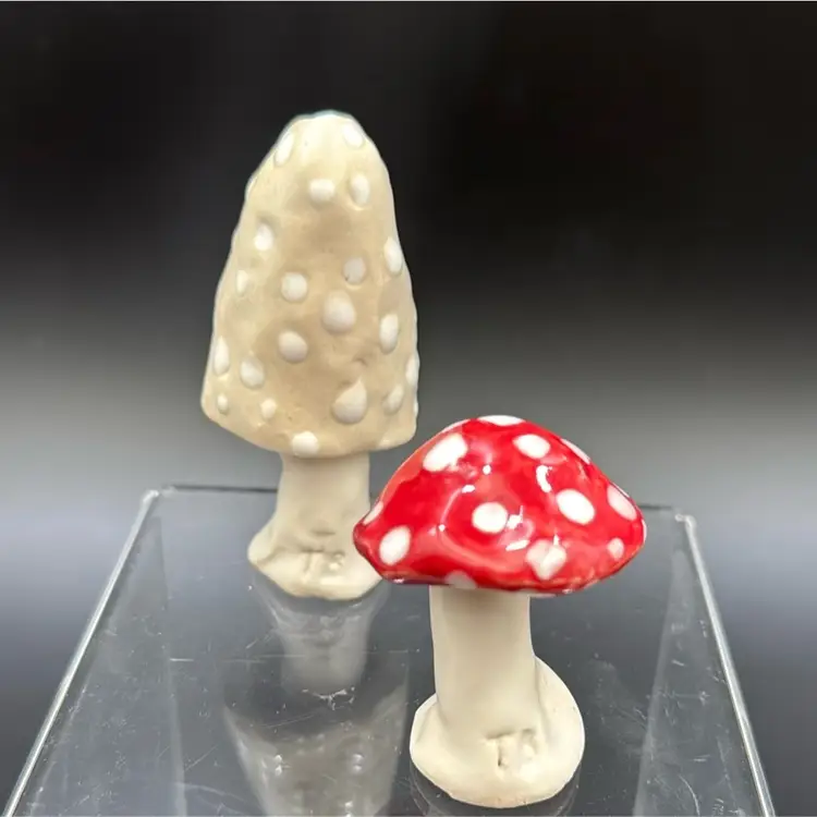 Hand Made Mushrooms A Set Of 2 Made By Me