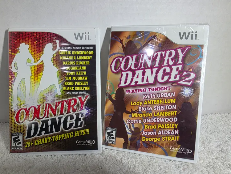 Country Dance & Country Dance 2 (Nintendo Wii, 2011) Lot CIB NEW/Pre-owned