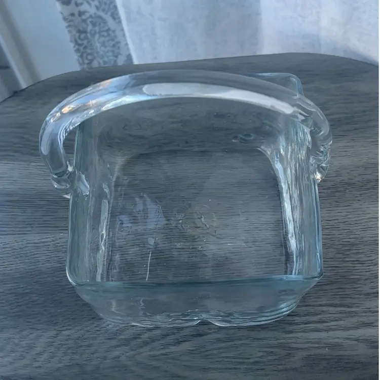 Blenko Barnwood Glass Hand Blown Clear Basket