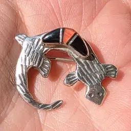 Vintage Navajo Melissa Yazzie 925 Sterling Silver Inlay Lizard Brooch Pin