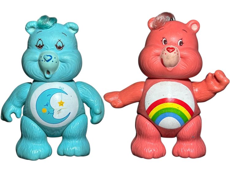 Vintage Care Bears Poseable Figure 1983 Kenner  PVC VINYL  Cheer & Bedtime Bear