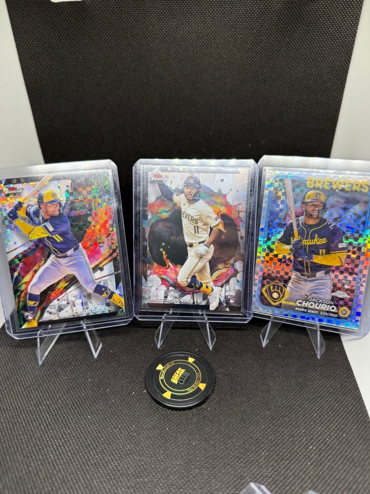 Jackson Chourio 2024 RC Lot Milwaukee Brewers Topps Bowman Leaf