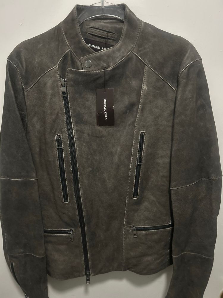 New soft distressed leather moto jacket from Michael Kors Size Small New $898 Free Ship!!