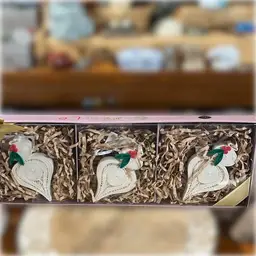 Set Of 3 “Quilling Card” Christmas ornament present toppers