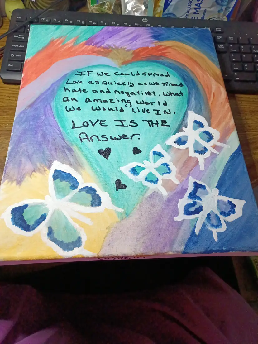 14x11 -Love is the Answer Canvas Art-artist/ painter: Melissa Barr