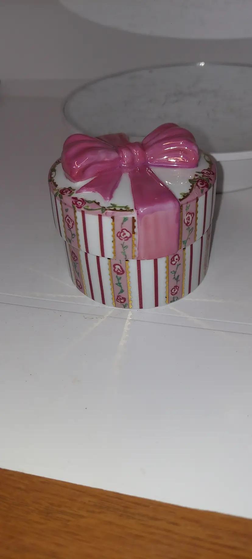 Vintage Trinket Music Box For Daughter A Mothers Love Always 1999 Porcelain PINK