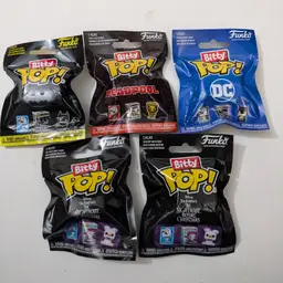 Funko Bitty Pop Lot of 5 - Batman, Deadpool, DC, 2 Nightmare Before Christmas