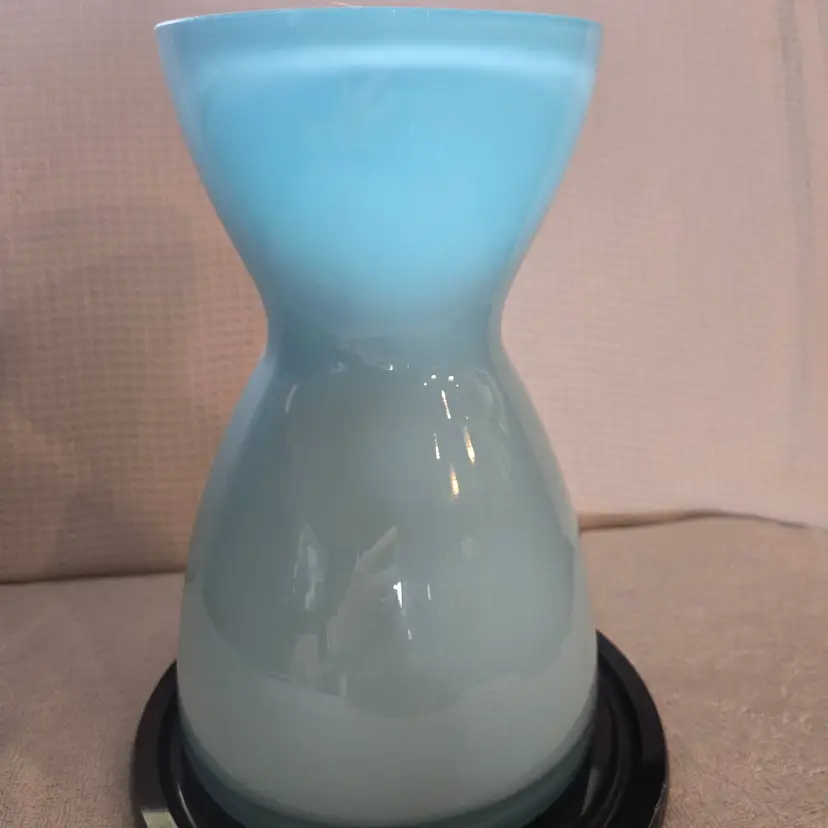 MCM Style Light Blue Cased Glass Vase