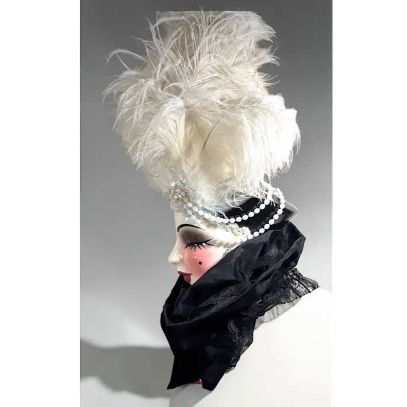 Vintage Large Unique Creations Art Deco Lady Profile Mask - signed & numbered 107/1000 -