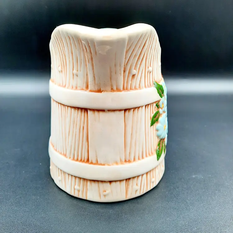 Vintage Blue Daisy Barrel Design Creamer Pitcher