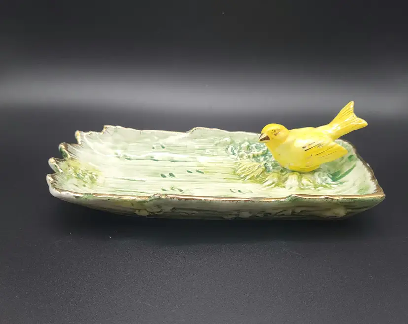 #01 Vintage Ucagco Ceramic Yellow Bird Candy/Trinket  Dish