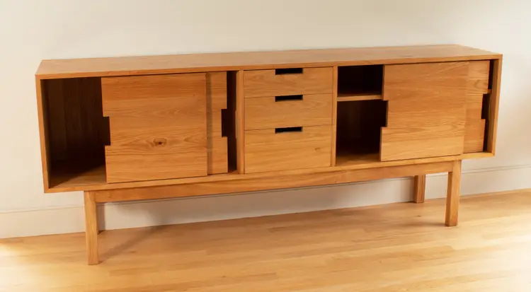 MID CENTURY MODERN Waterfall SIDEBOARD / CREDENZA