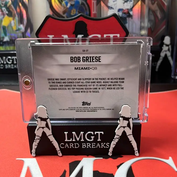 2025 Topps Bob Griese Gridiron Ambassadors Orange 32/50