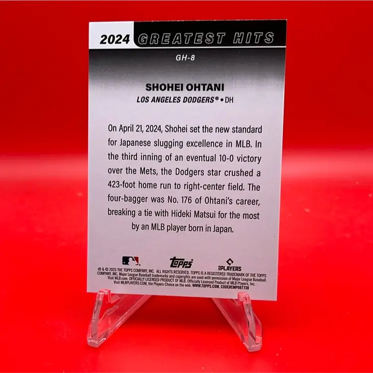 Shohei Ohtani 2025 Topps Series 1 2024 Greatest Hits #GH-8 Los Angeles Dodgers