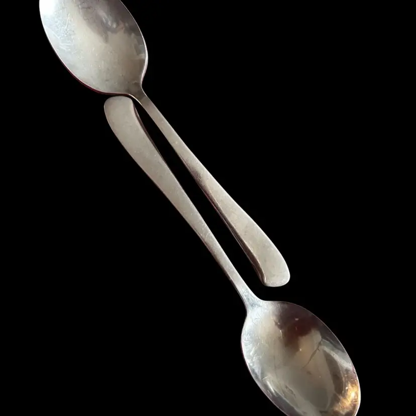 (2) Vtg MCM Saybrook Stainless Teaspoons By Wallace Silver 5-7/8”