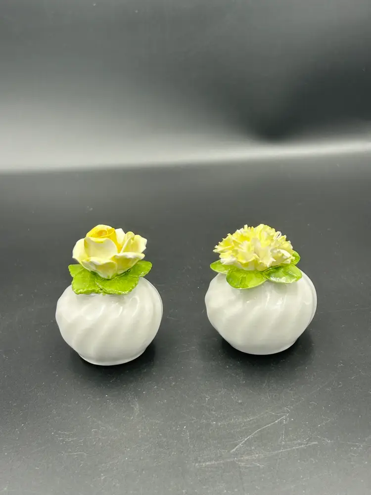 Vintage 1960s Radnor Bone China Salt & Pepper Shakers Delicate Flowers