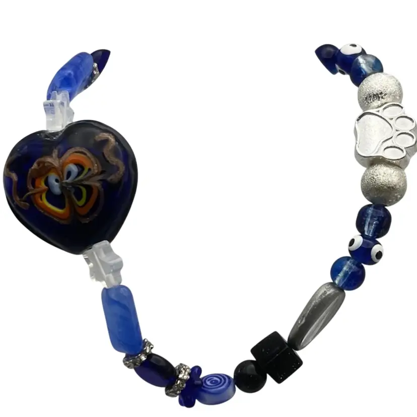 Cobalt Blue Pet Paw Stretch Bracelet