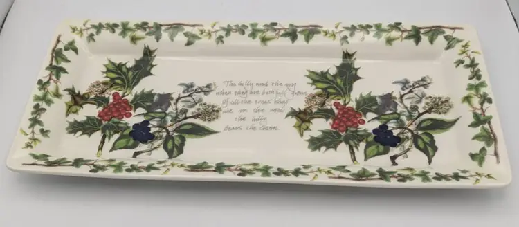 Portmeirion The Holly and The Ivy 11 5/8" Rectangular Small Sandwich Tray