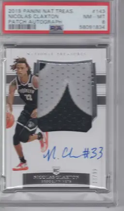 2019 Panini National Treasures Nicolas Nic Claxton Patch Autograph Georgia Brooklyn Nets