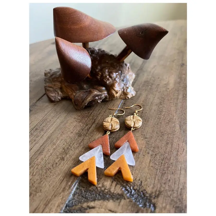 Stone Chevron Earrings