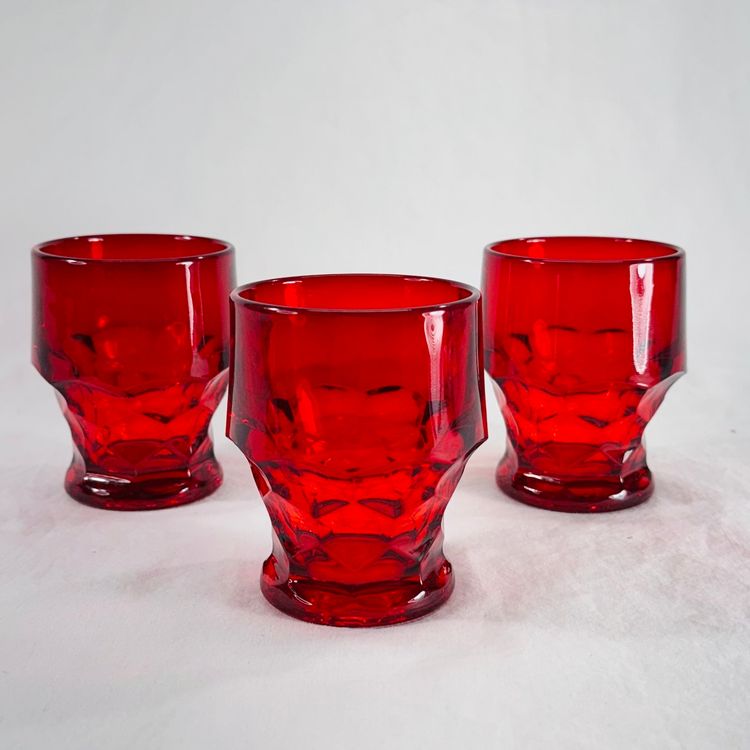 Ruby Red Georgian Cordial Set Of 3
