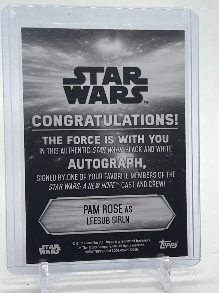 Star Wars B&W Pam Rose Auto