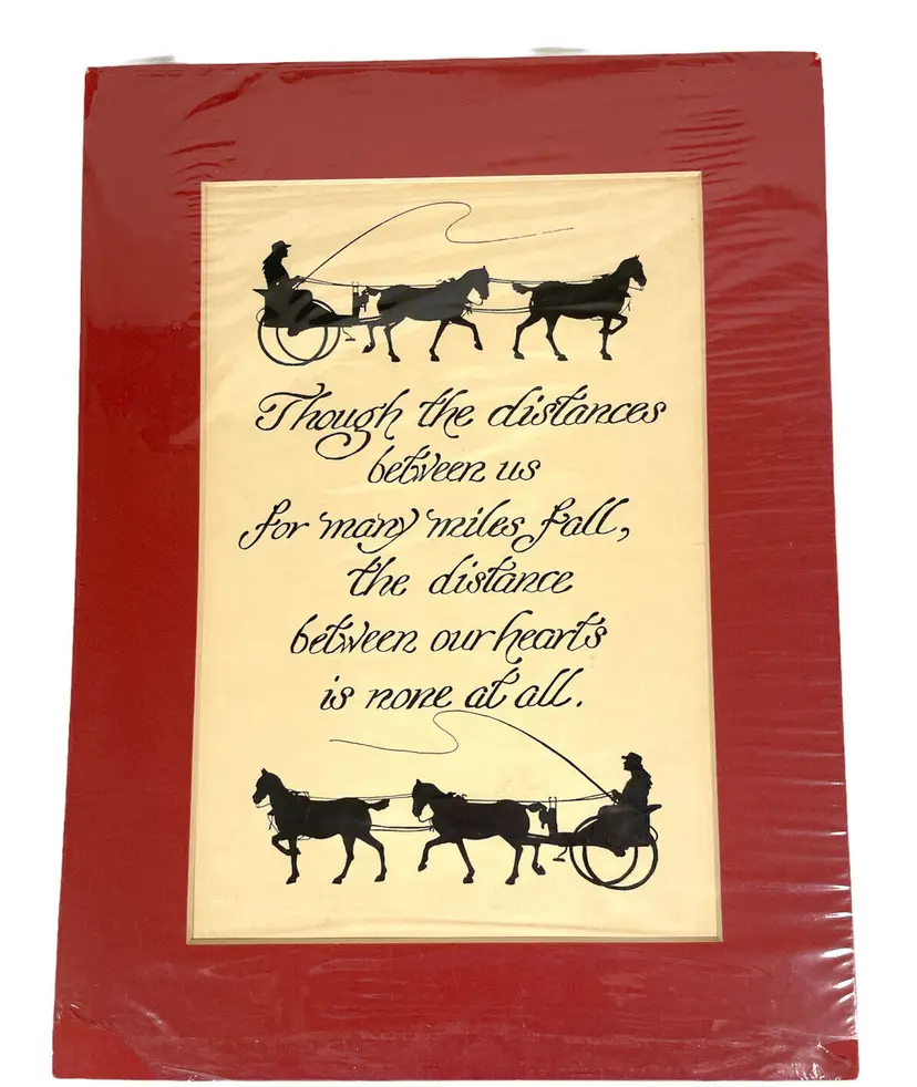 Silhouette Picture Calligraphy Poem Horse and Buggy Travel Deborah Fredericks