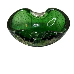 Murano Italy Green Glass Dish
