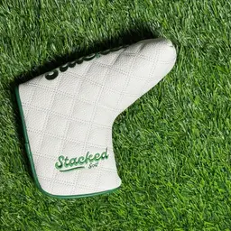 Limited Edition Stacked Golf Putter Headcover Blade White/Green