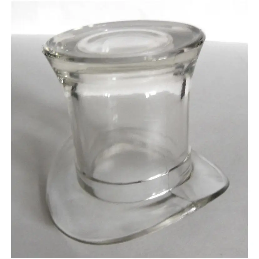 Antique Clear Glass Top Hat Vase/Planter