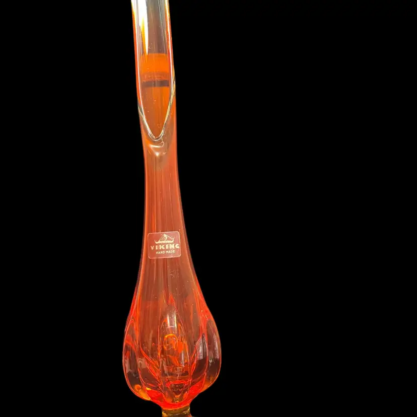 From the EPIC Line w/ Viking Glass-Featuring Amberina (Persimmon) Six-Petal Base Design-Swung Vase