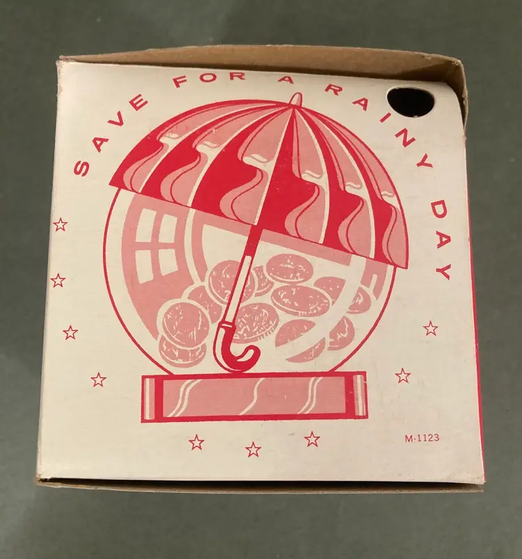 Vintage Plastic Umbrella Coin Bank 