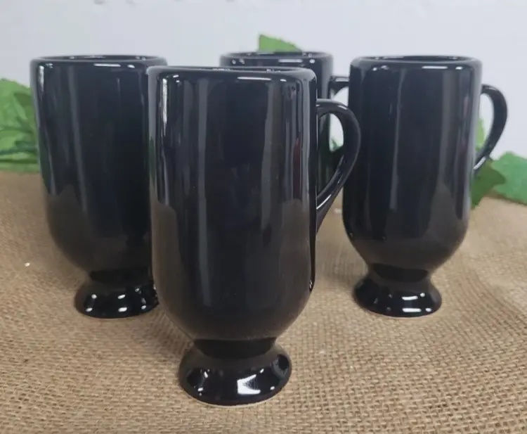 MCM Set of 4 Footed Irish Coffee / Cappuccino Mugs 4.5" tall