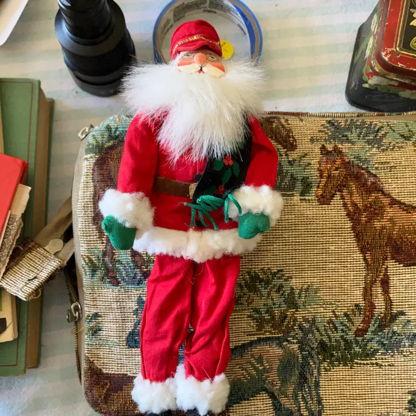 Vintage Santa With Conductor Hat