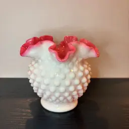 Fenton Peach Blo Hobnail Rose Bowl