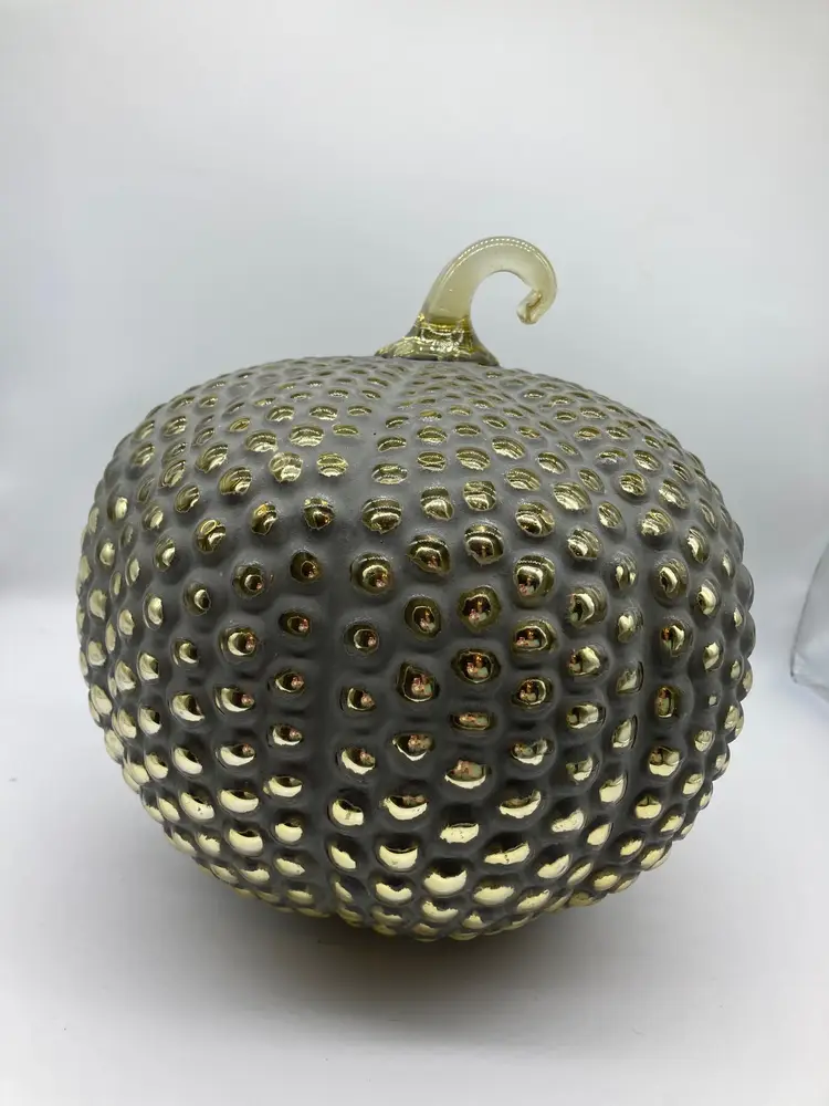 Large gold bumpy glass pumpkin