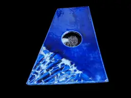 Dee Glitz blue pottery ikebana, canada 2" t x 7" l