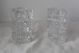 Antique CAMBRIDGE GLASS "HEXAGONAL STAR" Set of 6 INDIVIDUAL OPEN SALT CELLARS