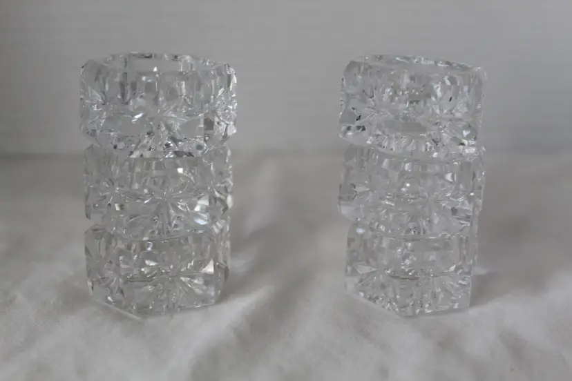 Antique CAMBRIDGE GLASS "HEXAGONAL STAR" Set of 6 INDIVIDUAL OPEN SALT CELLARS