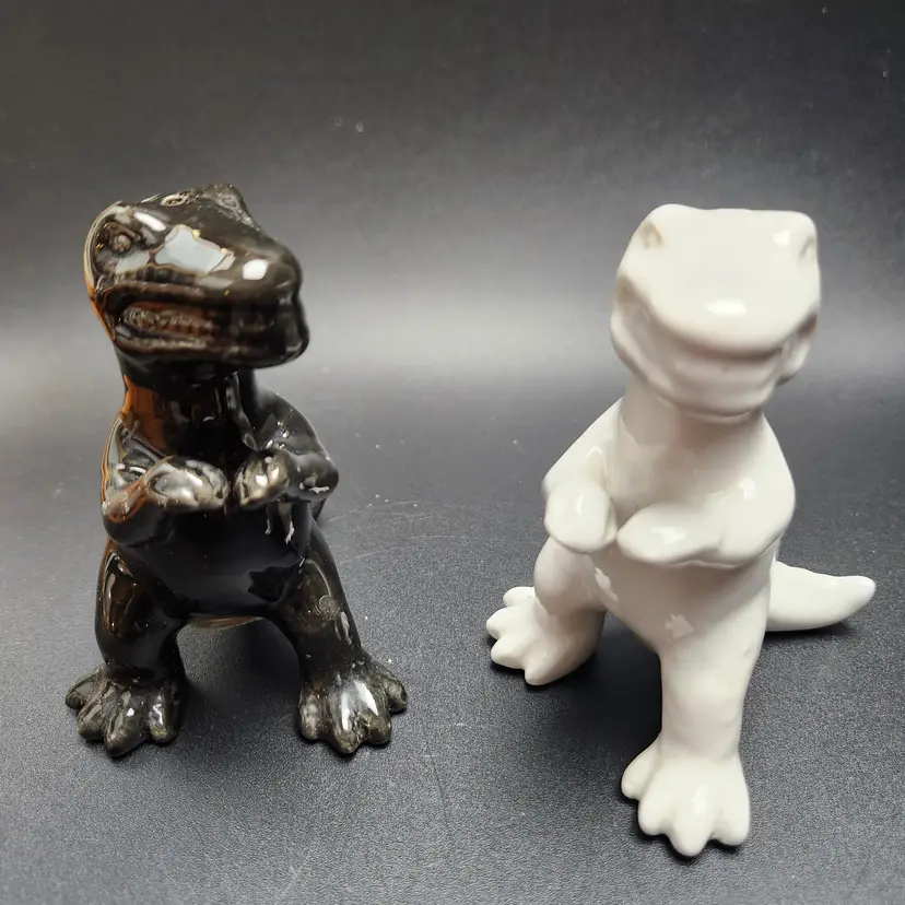 Dinosaur Salt and Pepper Shakers - Black and White