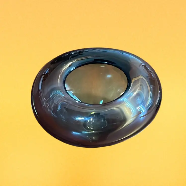 Vtg MCM  Holmegaard Per Lutken, Smoke Art Glass Vase Signed, Small Chip On Top.