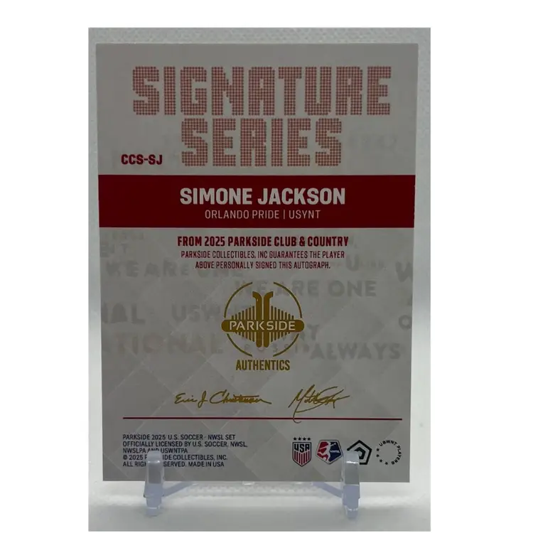 2025 Parkside Club & Country Simone Jackson #CCS-SJ Signature Series AUTO
