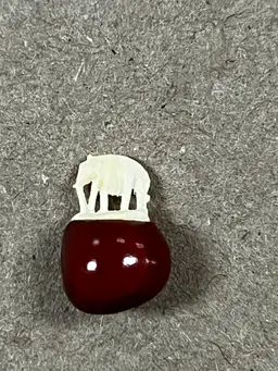 2 Rare Lucky Elephant Seed Bean 6 Tiny Carved Elephants Inside 1970's Vintage