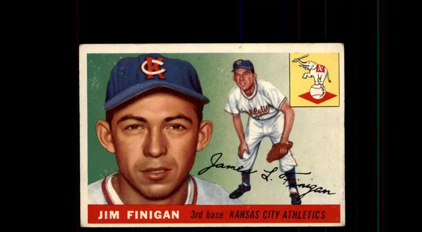 1955 Topps #14 Jim Finigan - (pk-tl1) - Kansas City Athletics