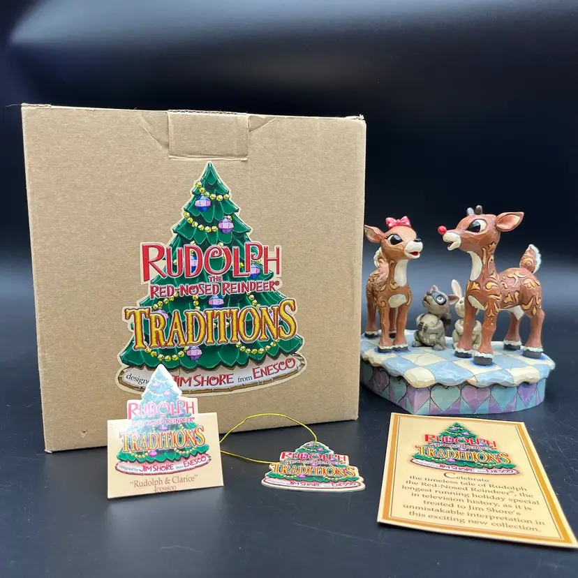 Jim Shore Rudolph Red-Nosed Reindeer & Clarice Tradition Enesco Figurine 4009800