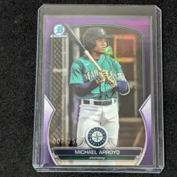 2023 Bowman Draft Chrome Purple /250 Michael Arroyo  Baseball Card - Seattle Mariners