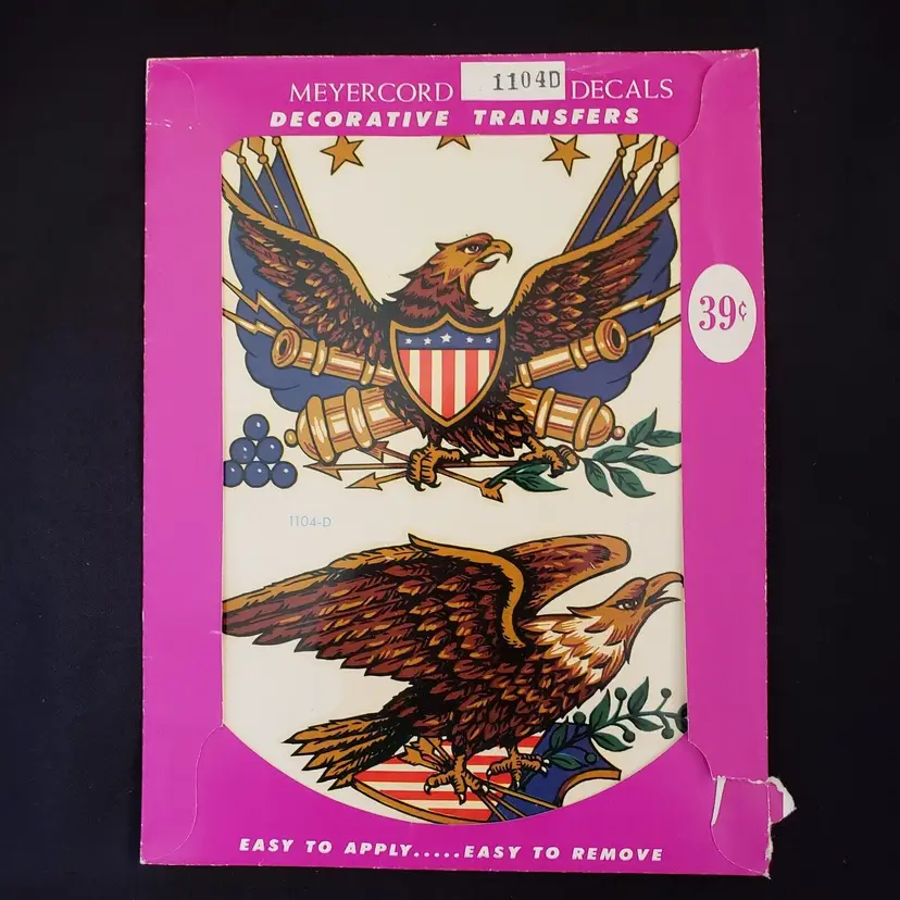 Eagle Shield E Pluribus Unum Decal Meyercord 1104-D new in package READ Vintage