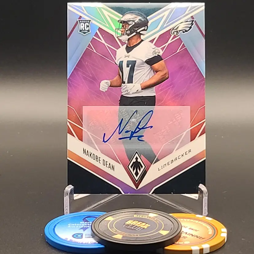 Nakobe Dean Rookie Auto 2022 Panini Phoenix Football Pink Autograph Parallel Numbered 27/99 Card #171 - Philadelphia Eagles